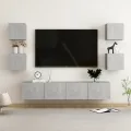 Ensemble de meubles TV 6 pcs Gris béton Aggloméré