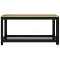 Table basse Marron clair et noir 90x45x45 cm MDF et fer