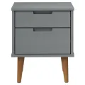 Table de chevet MOLDE Gris 40x35x48 cm Bois de pin massif