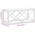 Table basse acier inoxydable et bois massif de récupération