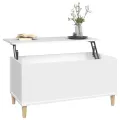 Table basse Blanc 90x44,5x45 cm Bois d'ingénierie