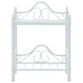 Table de chevet 2 pcs Acier et verre trempé 45x30,5x60 cm Blanc