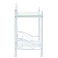 Table de chevet 2 pcs Acier et verre trempé 45x30,5x60 cm Blanc