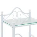 Table de chevet 2 pcs Acier et verre trempé 45x30,5x60 cm Blanc