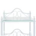 Table de chevet 2 pcs Acier et verre trempé 45x30,5x60 cm Blanc