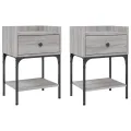 Tables de chevet 2 pcs sonoma gris 40,5x31x60 cm