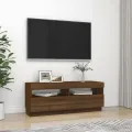 Meuble TV avec lumières LED chêne marron 100x35x40 cm