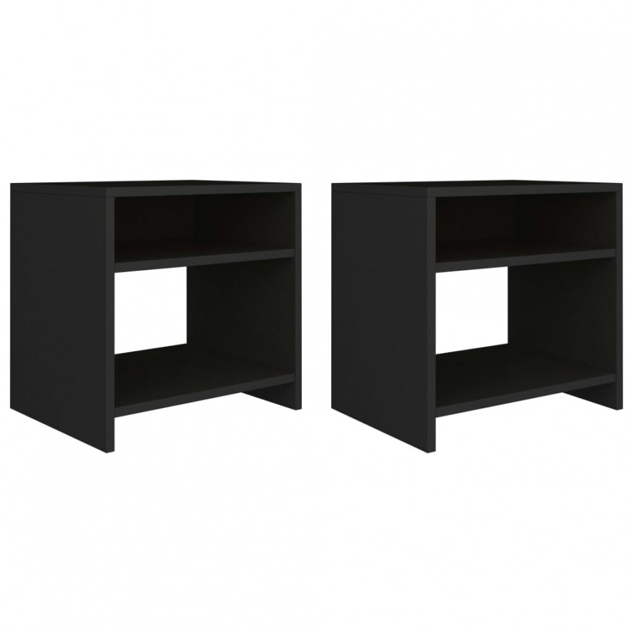 Tables de chevet 2 pcs Noir 40x30x40 cm Bois d'ingénierie