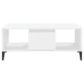 Table basse Blanc 90x50x36,5 cm Bois d'ingénierie