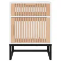 Tables de chevet 2pcs blanc 40x30x55,5cm bois ingénierie et fer