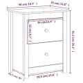 Tables de chevet 2pcs Marron miel 50x35x61,5 cm Bois pin massif