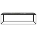 Table basse Noir avec verre marbre noir 120x50x35 cm