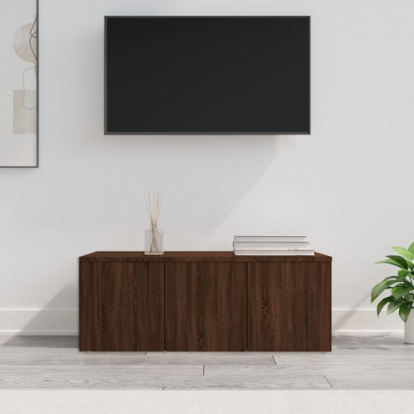 Meuble TV Chêne marron 80x34x30 cm Bois d'ingénierie