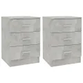 Tables de chevet 2 pcs Gris béton 38 x 35 x 56 cm Aggloméré