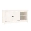 Meuble TV Blanc 103x36,5x52 cm Bois de pin massif