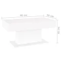 Table basse Blanc 96x50x45 cm Aggloméré