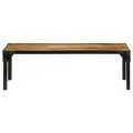 Table basse Bois massif de manguier brut et acier 110 cm
