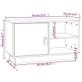 Meuble TV Gris 70x34x40 cm Bois de pin massif