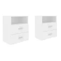 Tables de chevet 2 pcs Blanc 50x32x60 cm
