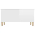 Table basse Blanc brillant 90x44,5x45 cm Bois d'ingénierie