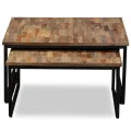 Table basse gigogne 2 pcs Teck massif de récupération
