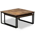 Table basse gigogne 2 pcs Teck massif de récupération