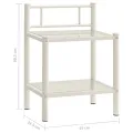 Tables de chevet 2 pcs Blanc et transparent Métal et verre