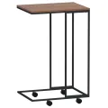 Table d'appoint avec roues Noir 40x30x63,5 cm Bois d'ingénierie