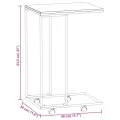 Table d'appoint avec roues Noir 40x30x63,5 cm Bois d'ingénierie