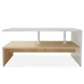 Table basse en aggloméré 90 x 59 x 42 cm Chêne et blanc
