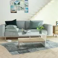 Table basse en aggloméré 90 x 59 x 42 cm Chêne et blanc