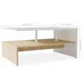Table basse en aggloméré 90 x 59 x 42 cm Chêne et blanc