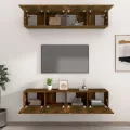 Meubles TV 4 pcs Chêne fumé 80x30x30 cm Bois d'ingénierie
