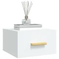 Table de chevet murale blanc 35x35x20 cm