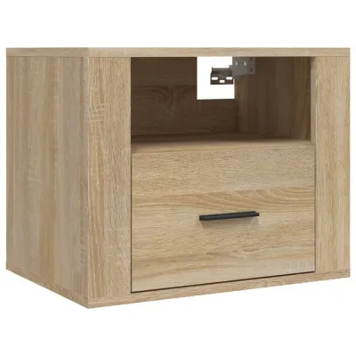 Table de chevet murale Chêne sonoma 50x36x40 cm 2