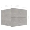 Table de chevet Gris béton 40 x 30 x 30 cm Aggloméré