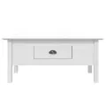 Table basse BODO blanc 100x55x45 cm bois de pin massif