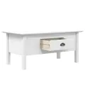 Table basse BODO blanc 100x55x45 cm bois de pin massif