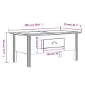 Table basse BODO blanc 100x55x45 cm bois de pin massif