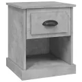 Table de chevet gris béton 39x39x47,5 cm bois d'ingénierie