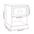 Table de chevet gris béton 39x39x47,5 cm bois d'ingénierie