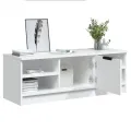 Meuble TV Blanc 102x35,5x36,5 cm Bois d'ingénierie