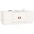 Table basse Blanc 100x50x41 cm Bois massif de pin