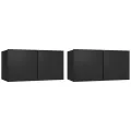 Meubles TV suspendus 2 pcs Noir 60x30x30 cm