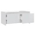 Table basse Blanc brillant 90x50x41,5 cm Aggloméré