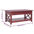 Table basse Marron 100x55x46 cm Bois d'acajou massif