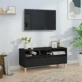 Meuble TV noir 100x34,5x44,5 cm bois d'ingénierie