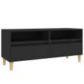 Meuble TV noir 100x34,5x44,5 cm bois d'ingénierie
