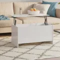 Table basse Blanc brillant 102x55,5x52,5 cm Bois d'ingénierie