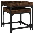 Tables d'appoint 2 pcs Chêne fumé Bois d'ingénierie